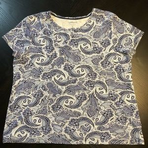 Croft And Barrow Classic Tee Womans Blue And White